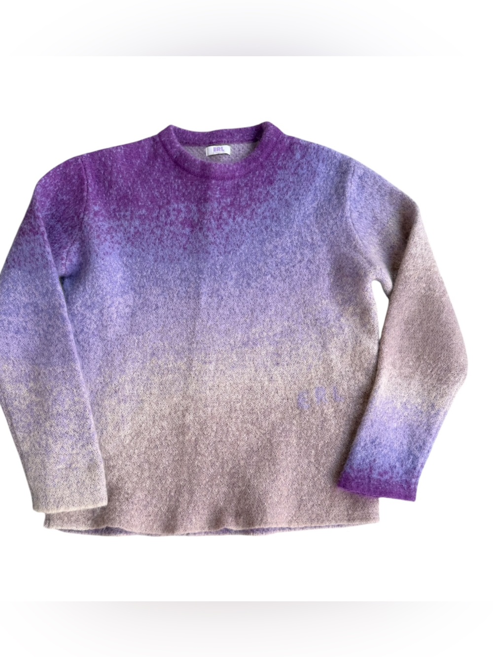 Erl Ombré Jumper Gradient Effect Purple Sweater Mohair XL Mens Unisex Knit